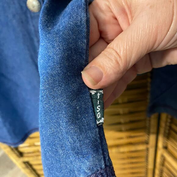 Vintage Tisa Corrales New Mexico Denim Button Front Shirt Jacket Small USA Made - Picture 9 of 9